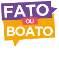 Logo reading Fact or Rumor in Portuguese 