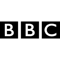 BBC, each letter as white font on a black block