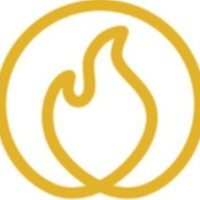 Symbol of a yellow flame enclosed in a yellow circle