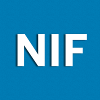 NIF in white font, on blue background