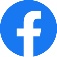 Facebook logo. A blue circle with a lowercase "f' cut out in white